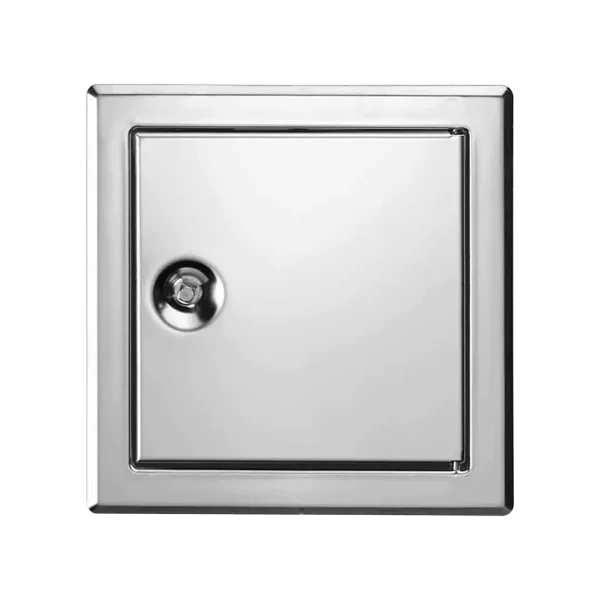 Tempo Softline polished stainless steel access panel, square key opening, 200×200 to 600×600 mm