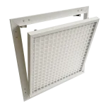 Tempo Eco Ventil access panel with plastic ventilation grille for partitions and service ducts, 200×200 to 600×600 mm