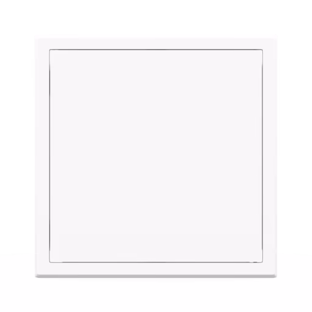 Tempo Softline metal access panel, white, push-to-open, smooth door with no visible lock, 150×150 to 1300×1400 mm
