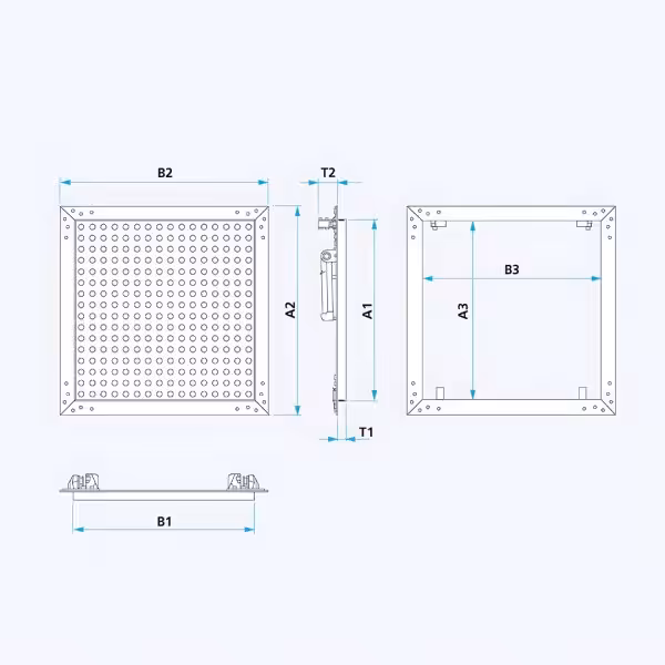 Technical diagram of the 8/18 R perforation pattern, Tempo Eco Star access panel